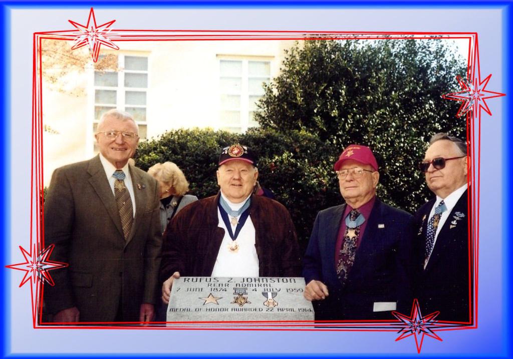 Medal of Honor Recipients Wesley Fox (USMC-Vietnam), Jack Lucas and Hershel Woody Williams (USMC-WWII), and Ron Rosser (Army- Korea) helped dedicate a memorial to Vera Cruz