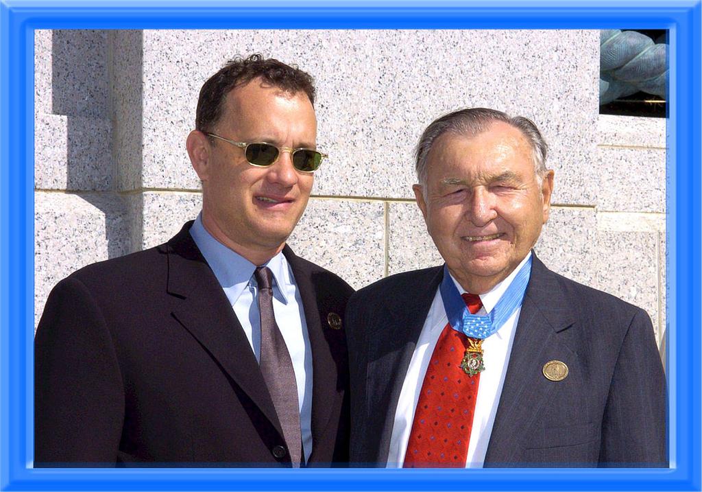 Actor Tom Hanks took time to visit with the Medal of Honor recipients who attended the 2004 dedication of the new World War II