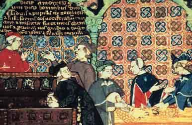 This medieval illustration portrays aspects of banking and finance. Banking. Another new business system of the later Middle Ages was banking.