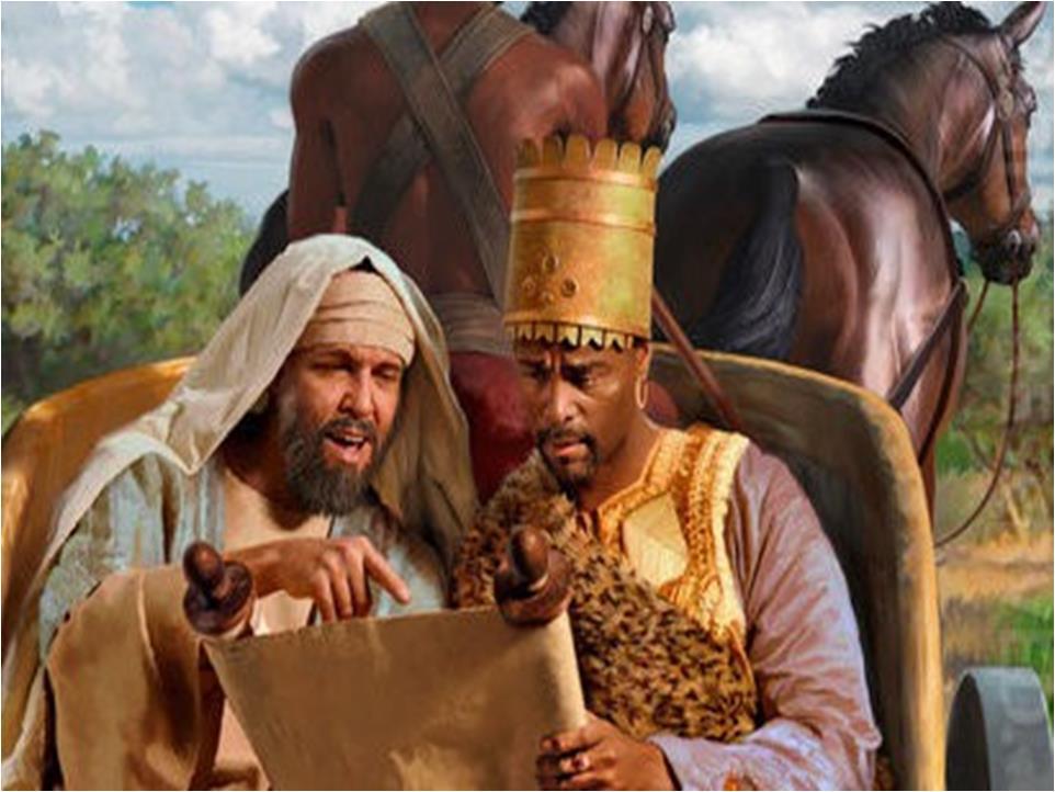 Sharing the Gospel Philip and the Ethiopian Eunuch Acts 8:27-39 Philip was a deacon - a servant within the church (Act 6:5) - His service to God extended beyond his church duties Let's review the