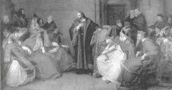The Council of Constance, 1414 Huss goes voluntarily, and with Imperial safe conduct, to a general council of the Church at Constance.