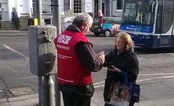 The Moderator of the General Assembly sold copies of the The Big Issue on the streets of Edinburgh to help raise awareness of the issues around homelessness and boost sales of this important