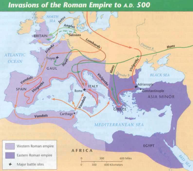 Sacking of Cities Deep in the Interior Athens Sacked Ephesus Sacked Rome Sacked 408 Gaul Overrun by Franks