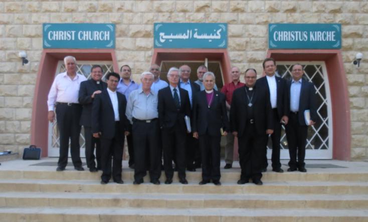 Martin Schneller, facilitator, Board Members, visitors from EMS, Germany and from the Diocese of Jerusalem - Mr. Haleem Bashlawi, Mr. Ramzi Hallac, and Canon John Organ, Bishop s Chaplain.