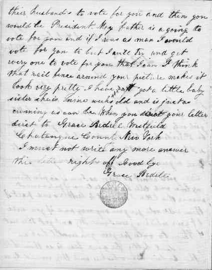 Lesson 2: Lincoln for President Grace Bedell s Whiskers Letter Grace Bedell to