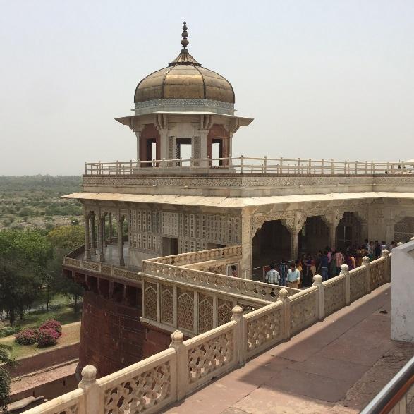 balcony and a view of the Taj Old Agra Walks Cultural Tour Two hour