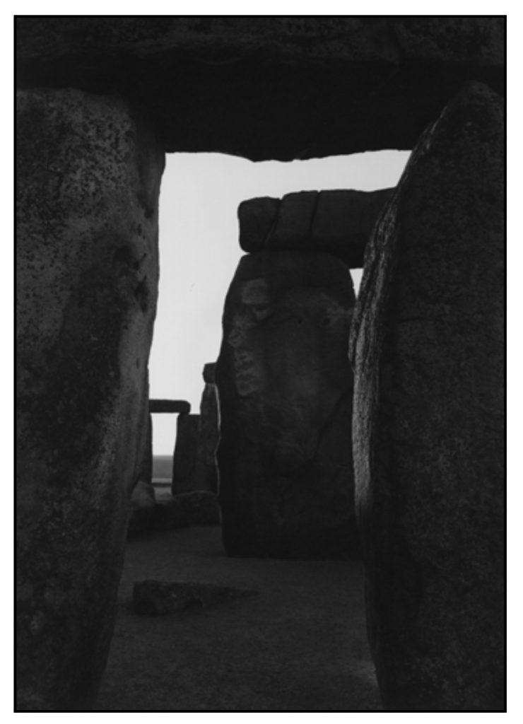 Photographs can give a sense of the place as well as providing a simple record. The photograph to the left by Paul Caponigro is entitled Inner Trilithon through Circle Stones, Stonehenge (1970).