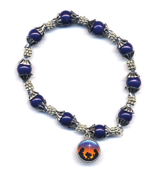 Blessed Nativity Chaplet Bracelet This Bracelet, which easily stretches to fit most wrist sizes, also serves as a Chaplet.