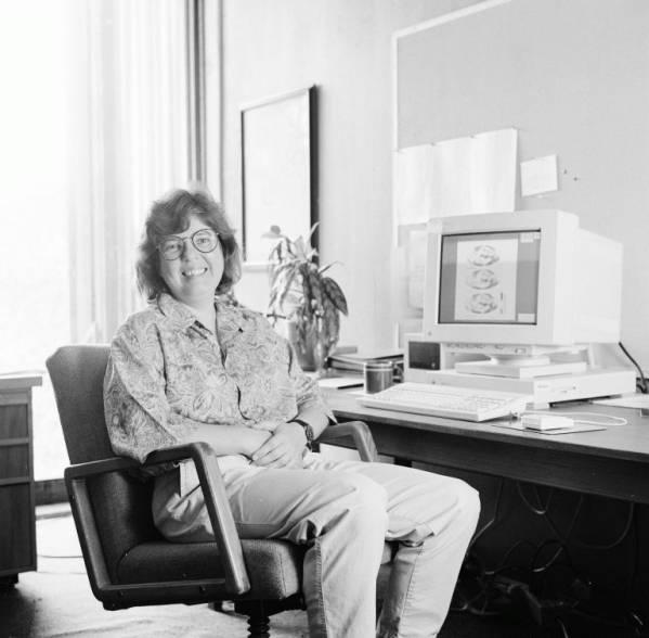 Catherine Constable in her office, 1994.