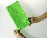 *The end result should be a duct tape lunch bag that folds flat after use with the original folds of the paper bag.