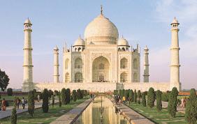Another famous Muslim building is the Taj Mahal in Agra (AH gruh), India. The Mogul ruler Shah Jahan built it as a tomb for his wife after she died in 1629.