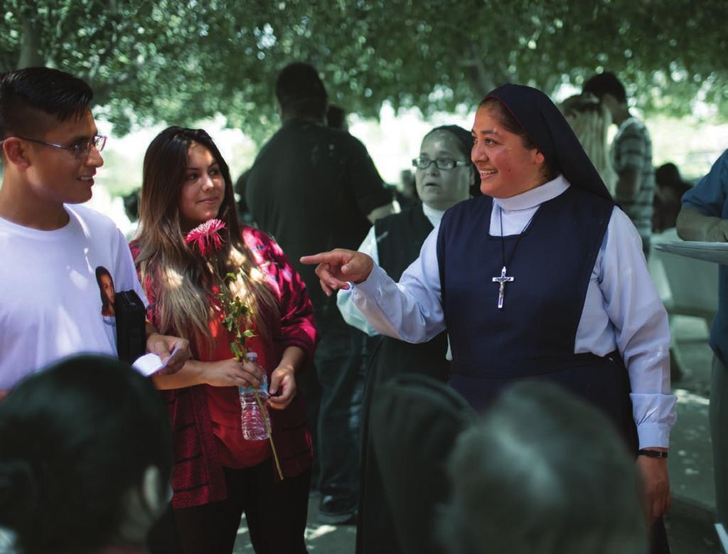 The sisters have committed to serving five years in the United States. The San Bernardino sisters are serving two parishes, St.