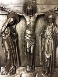 XII. Twelfth Station - Jesus dies on the Cross When Jesus saw his mother, and the disciple whom he loved standing near, he said to his mother, Woman, behold your son!
