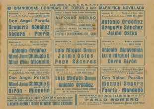 ), front & verso (1) (5.75 x 4 in.; 146 x 101 mm. card folded in half). Plaza de Toros MALAGA, August 1959.
