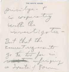 165. Nixon, Richard. Autograph notes written as President, 2 pages (5.5 x 5.75 in.; 140 x 146 mm.), on White House stationery. Written ca.