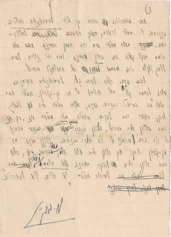 15. Begin, Menachem. Autograph manuscript signed ( M. Begin ), in Hebrew, 3 separate pages (5 x 7 in.; 127 x 177 mm.), Israel, 1951. Headed Goodbye and Not to See You Again. Heavily edited by Begin.