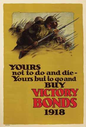 (1918) This fine Canadian poster adapts a stanza from Tennyson's Charge of the Light Brigade to the war effort.
