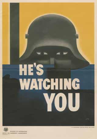 313. WWII He's Watching You Emergency management poster.
