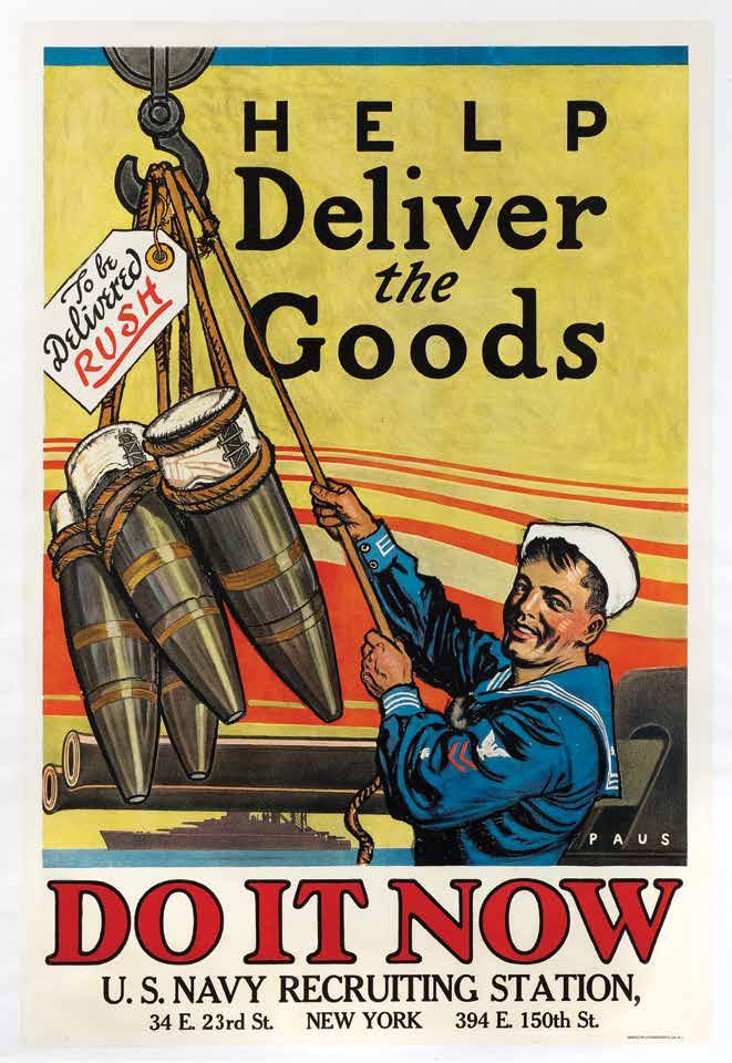379. WWI Help Deliver the Goods Navy recruiting poster.