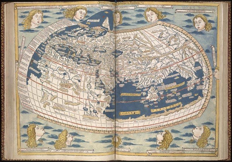 Map of the known world before Columbus discovered
