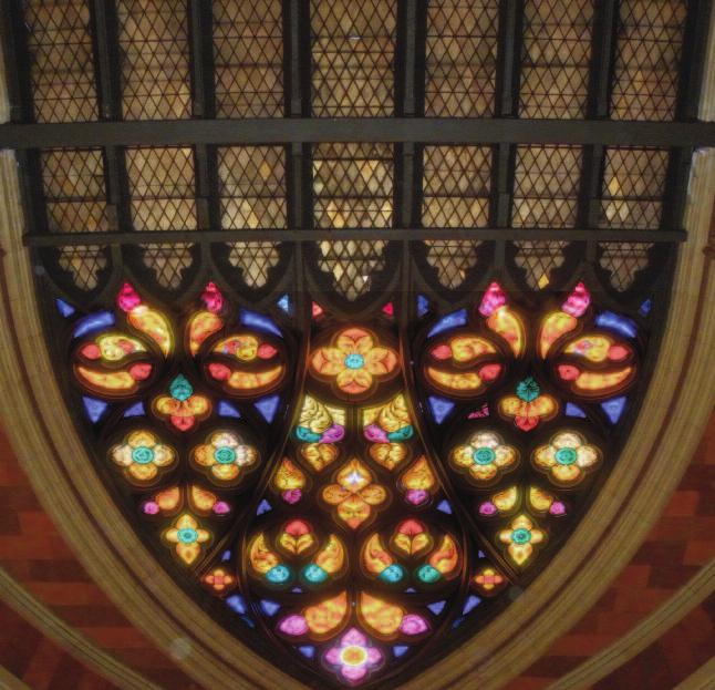The East Window was long obscured by the towering Neo-Gothic organ pipe cases in the choir loft, yet as morning sunlight poured in from over the Hudson River, the window revealed itself bathing the