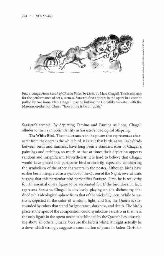 Malzl: An Allegory of Eden: Marc Chagall's <em>magic Flute</em> Poster 224 -- BYU Studies FIG. 4. Magic Flute: Sketch of Chariot Pulled by Lions, by Marc Chagall.