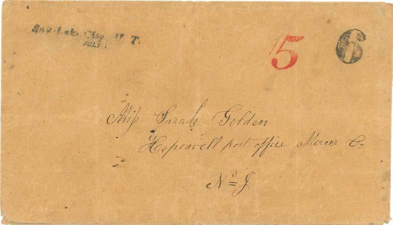 Utah-Missouri Contract Mail Woodson Contract: August 1850 - June 1854 The Salt Lake City post office used manuscript postmarks until July 1,