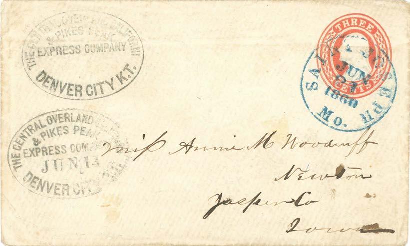 Colorado Pre-Contract Mail COCPPE: May 1860 - June 1861 The Central Overland California & Pike s Peak