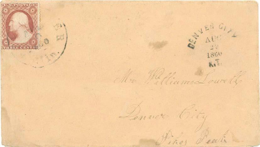 Colorado Contract Mail Introduction: June 1859 - June 1861 In January-March 1859, U.S. post offices were established at Auraria and Coraville.