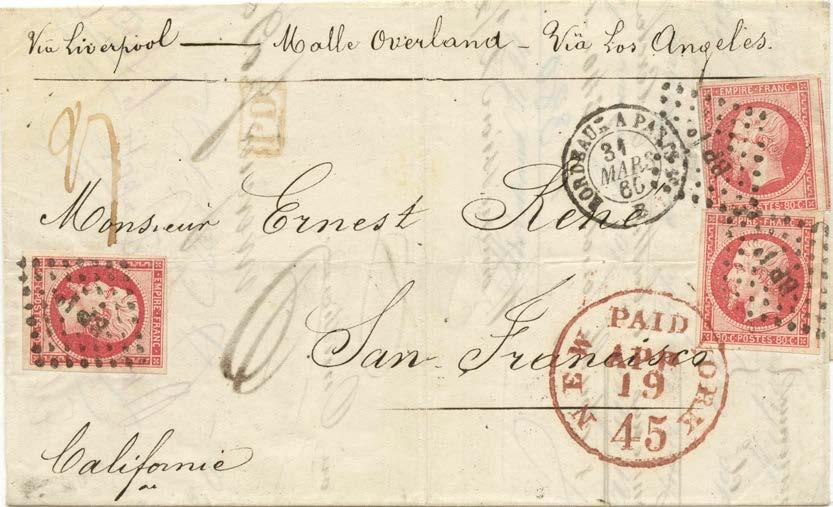 California Contract Mail Butterfield Contract: September 1858 - April 1861 Via Los Angeles endorsements were not necessary for the Butterfield service after the December 17, 1859 Post Office overland