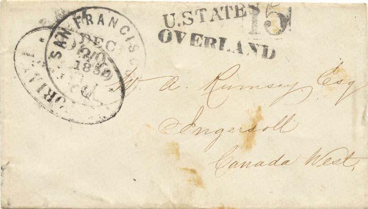 California Contract Mail Butterfield Contract: September 1858 - April 1861 In October 1859, San Francisco introduced a straight-line OVERLAND