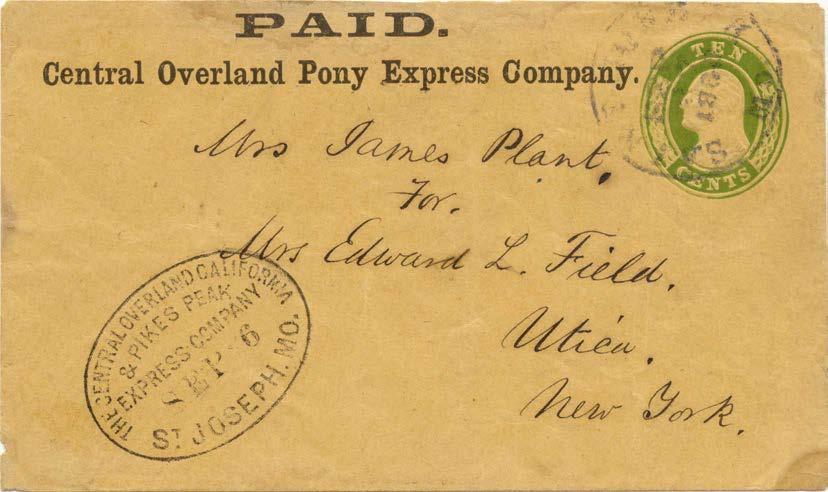 California Pre-Contract Mail Transcontinental Pony Express: August 1860 - April 1861 The second period began with a reduced rate of $2.