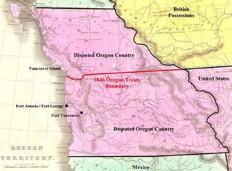 Oregon Pre-Contract Mail HBC Canoe Brigade: 1833-1846 Great Britain and the United States agreed to divide Oregon along the 49