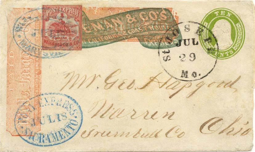 California Contract Mail Transcontinental Pony Express: July-October 1861 The eastern terminus for the Pony Express was changed from St