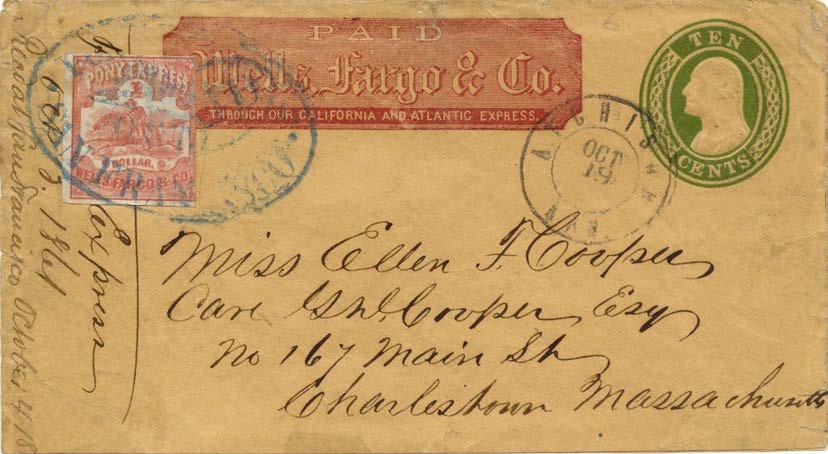 frank - July 17, 1861 Marysville datestamp Connected with Pony Express at Sacramento - posted July 29 in St Joseph - envelope restored