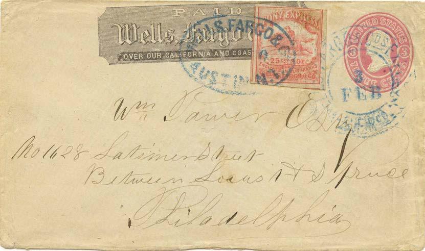 California Pre-Contract Mail Nevada Pony Express: March 1864 - March 1865 Wells Fargo s Virginia City Pony Express was intended for mail between San Francisco and Nevada Territory.