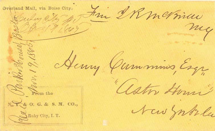 Transcontinental Contract Mail Overland Mail Company: July 1861 - May 1869 Ben Holladay s Overland Mail & Express Co.