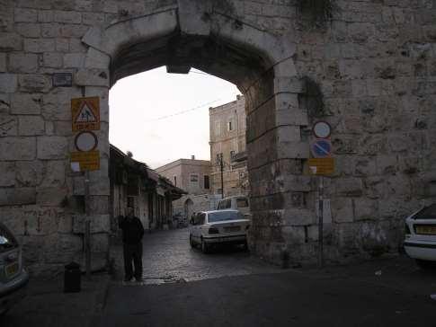 Sunrise in Jerusalem New Gate -- This gate was added in 1889 to allow