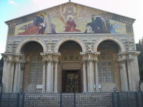 Church of All Nations - tympanum -- Inscription under mosaic: "Preces