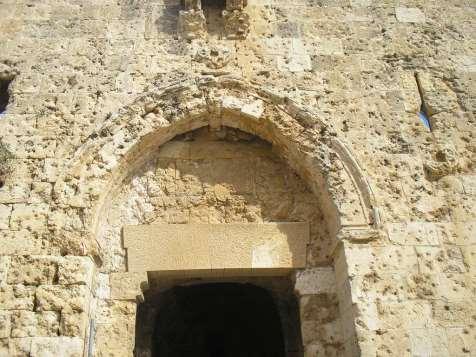 Zion's Gate -- bullet-ridden --Zion Gate was constructed Suleyman the Magnificent's engineers in 1540.