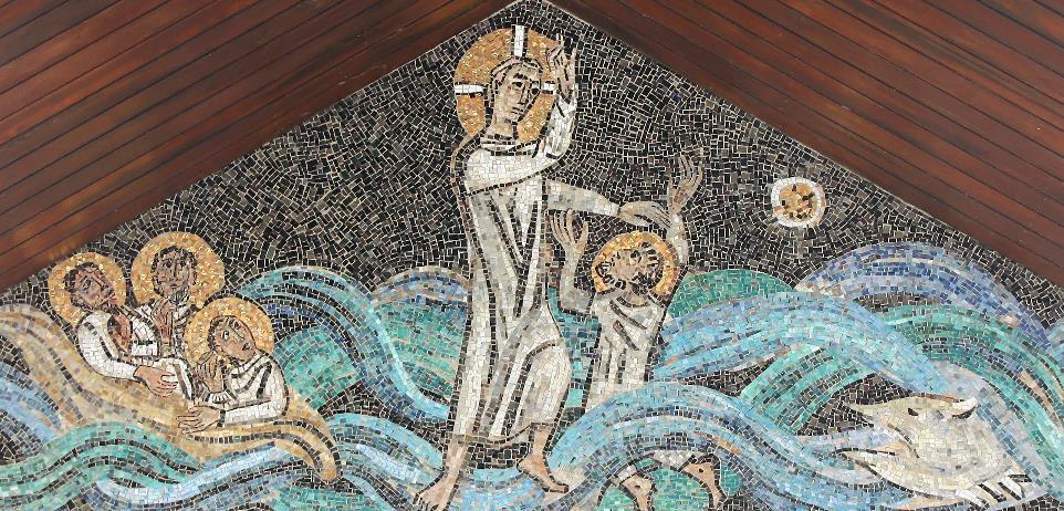 Christ Rescues Peter -- Mosaic,