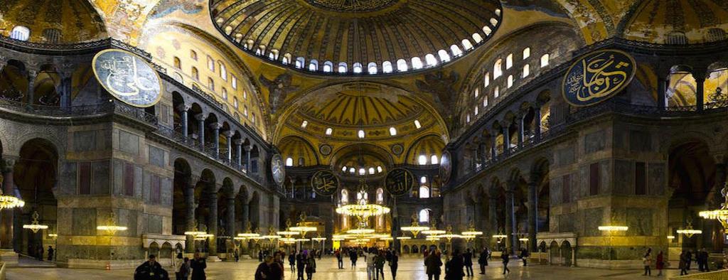 Hagia Sofia s dimensions are gigantic considering the structure is not made from steel reinforcement.