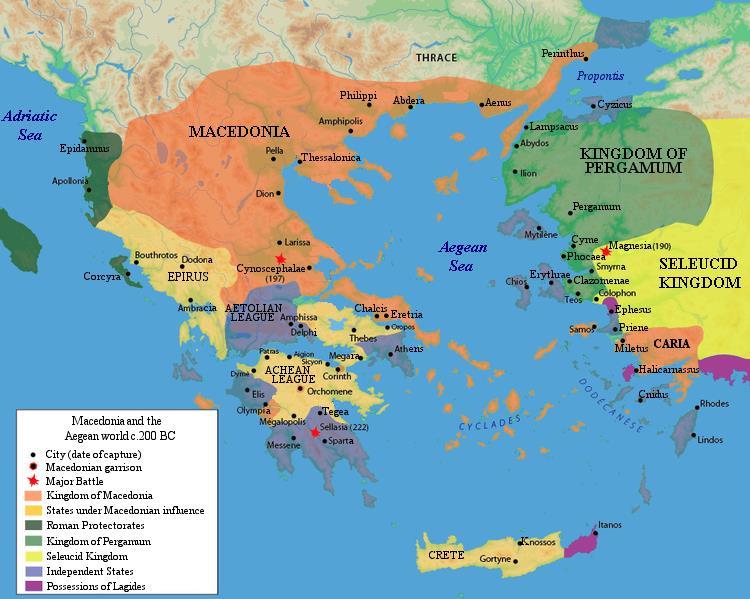 Rome Conquers Greece By 168 b.c.e. the Romans had conquered Macedonia and much of the