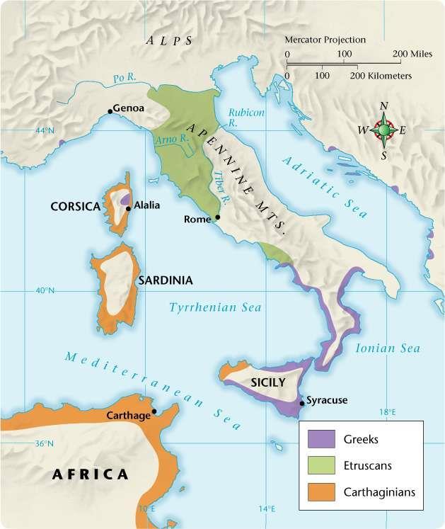 Geography and Rome Rome is located in the center of the Italian peninsula where fertile plains supported a