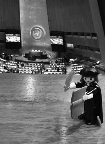 Photo: Courtesy of the Lutheran Office for World Community A Playmobil commemorative Martin Luther at the U.N. in New York.