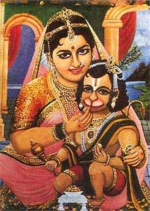 net/wet_paint/hanuman/pictures/baby.jpg) assume the form of a female monkey. The nature of the curse was such that it would be removed only when she gave birth to the incarnation of Lord Shiva.
