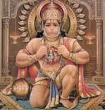 In order to find Mother Sita, Hanuman had to cross the Indian Ocean. For the sake of his master, Hanuman assumed a mighty form and leapt across the entire Indian Ocean, as if in child s play.