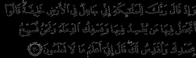 Ini bermaksud nasib kestabilan dan kelestarian dunia ini bergantung kepada peranan khalifah. Benarlah firman Alllah s.w.t. dalam Surah Al- Baqarah, 2:30: Bermaksud: Ingatlah ketika Allah s.
