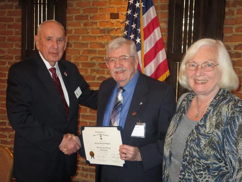 Chapter Happenings New Members Welcomed L - R Ron Losee, Williamsburg Chapter SAR Registrar, inducts Richard Eugene