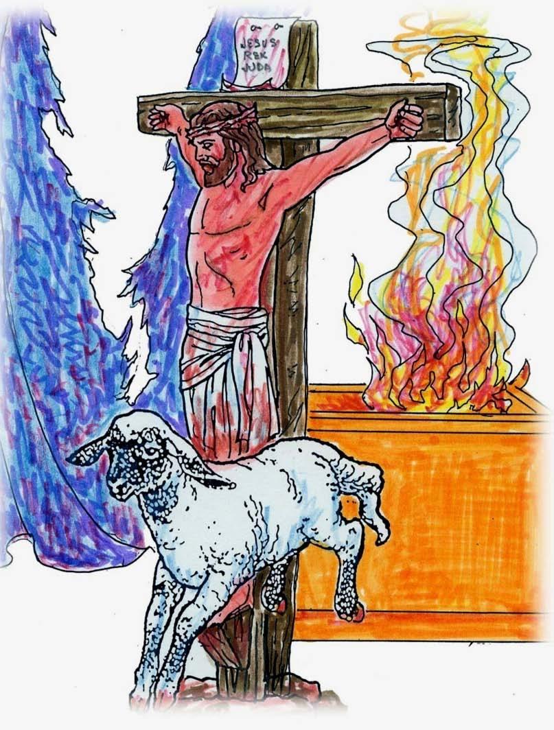 The priest, with upraised hand to slay the Lamb, was terrified as heavy curtain as thick as a man's hand, that covered the holy place from the gaze of the people, was torn from top to bottom by an